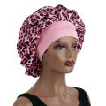 Women's Leopard Print Satin Sleep Bonnet Single-Layer Nightcap Hair Care Bedtime Routine Essential 1-Pack.