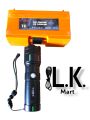 L. K. MART COBA TG Rechargeable LED Flashlight – USB Charging, 2000M Beam Range, Zoomable Focus, Waterproof Tactical Torch. 