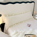 Length Sleeping Pillowcase with Ruffle Winter Couple Double Fleece Flannel Warmth Big Size Pillow Covers Home Bedding 45*180cm.