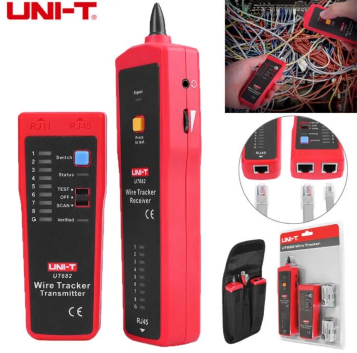 UNI-T UT682 Wire Tracker RJ45 and RJ11 Multifunctional Intelligent Finder Handhold Cable Line Tester Network Cable Calibration Cable Tester