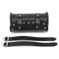【Ready stock】universal Motorcycle Cruiser tool bag fork barrel shape handlebar front fork bag Black. 