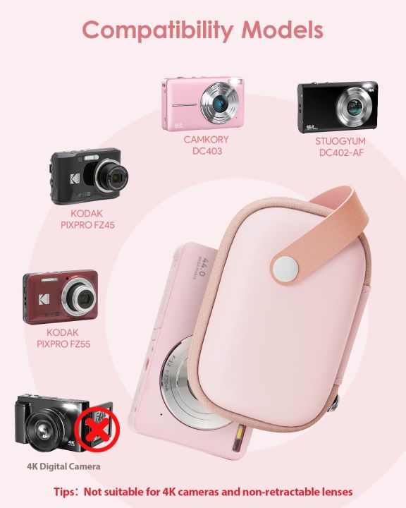 Digital%20Camera%20Case%20for%20CAMKORY%20DC403%20FHD%201080P/%20KODAK%20PIXPRO%20FZ55/%20FZ45/%20STUOGYUM%20DC402-AF,SD%20Card%20Storage%20Travel%20Carrying%20Case%20-%20Image%202