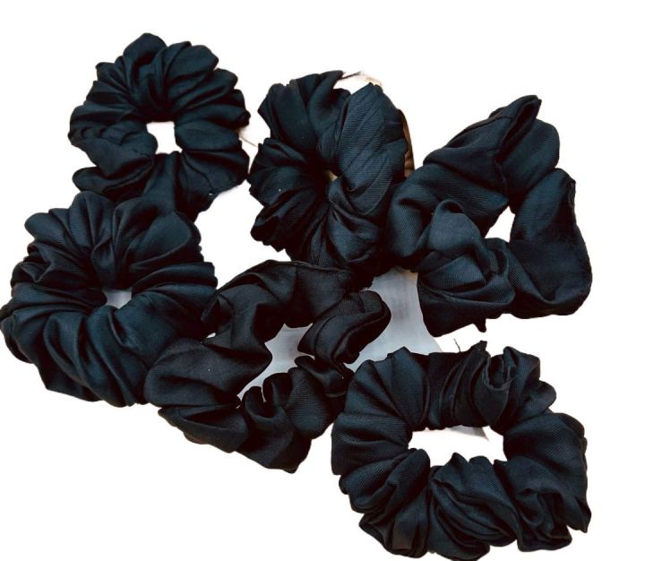 12 pcsBlack Crunchies plus poni For Hair Accessoires Women Girls