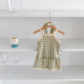 INS Summer Baby Halter Set for Boys and Girls - Checkered Cool T-Shirt + Short Pants for Casual Home Wear. 