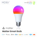 MOES Tuya Matter WiFi Smart E27 LED Bulb Dimmable 16 Million RGB Colors Candle Lamp Voice Control Works with Alexa  Home. 