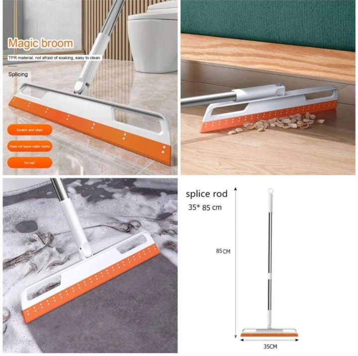 Multifunction Floor Squeegee, Household Silicone Wiper Magic Broom Non-Stick Hair Sweeping Tool Super Wiper Soft Mop Floor Scraping Sweeper For Bathroom, Glass, Window, Kitchen, Tile Cleaning