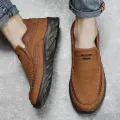 Men Leather Casual Shoes Breathable Loafers Men Sneakers 2024 New Male Comfortable Leather Flat Footwear Sneakers Men Shoes. 