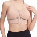 Women Shockproof Front Zipper Closure High Impact Sports Bra Racerback Yoga Top. 