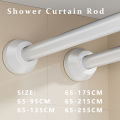 White 65-255cm Adjustable Stainless Steel Clothes Drying Rack No-Drill Telescopic Pole Curtain Rod for Balcony Bathroom. 
