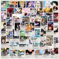 50pcs Mixed Anime Poster Stickers Pack Cute Anime Stickers Laptop Skin Waterproof Phone Case  Kawaii Packaging Stationery. 