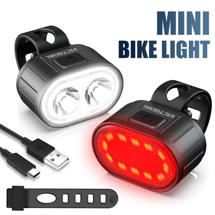 Front Light Set VICTGOAL Mini Bicycle Rear Front Light Set with USB Cycling Headlight ...