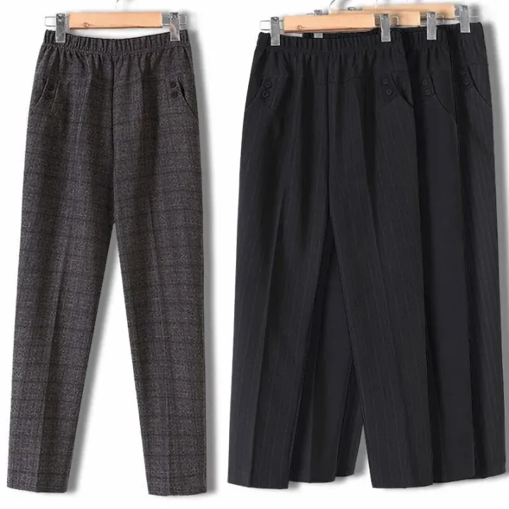 Plus%20size%20%208XL%20Autumn%20Women%20Trousers%20Oversize%20Elastic%20High%20Waist%20Loose%20Casual%20Pants%20Middle-aged%20Female%20Winter%20Warm%20Stretch%20Pants%20-%20Image%202