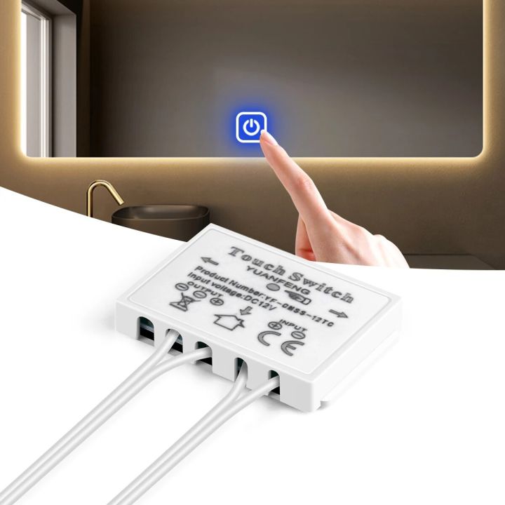 12V 5A Bathroom LED Dimmer Switch Capacitive CCT Dimmable Touch Sensor Switch For Mirror Light Backlight Decoration