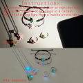 6-Piece Set Glowing Heart Dinosaur Couple Necklace Bracelet Ring Set Cute Luminous Crown Accessories for Valentine's Day . 