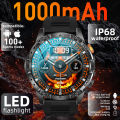 LIGE New Ultra 1000mAh Battery Smart Watch Men LED Flashlight Heart Rate Health Monitor Waterproof Compass Men Smartwatch Sports.