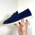 Suede Leather Loafers for Women Summer Walk Designer Flat Shoes Fashion Causal Moccasines Metal Pendant High Quality Comfortable.