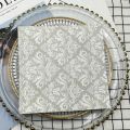 20pcs/Pac 33*33cm 2-Ply Colourful Printed Napkin High Grade European Silver Flower Wedding Hotel Folding Wine Glass Flower Paper. 