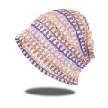 Bohemian Striped Hollow Out Knit Beanie Unisex Lightweight Breathable Mesh Slouch Hat for Summer. 