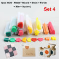 Rectangle Wooden Box Soap Mold Kits 600ml Silicone Soap Mold Flexible Rectangular Loaf Mold DIY Heart Moon Tube Soap Making Tool.