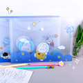 A4 file folder with button closure plastic file folder cute cartoon messenger bag assorted designs for Office School. 