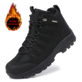 Winter Men's Boots Warm Plush Men's Snow Boots High Quality Winter Non-Slip Sneakers Outdoor Men's Hiking Ankle Boots Work Shoes. 
