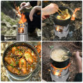Lixada Camping Wood Stove Portable Firewoods Furnace Stainless Steel Outdoor Stove Cooking Burner Lightweight Picnic Wood Stove. 