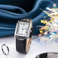 Retro-Style Simple Small Square Watch with Roman Numerals, Trendy and Artistic Quartz Movement Wristwatch.