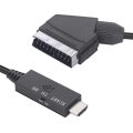 SCART to HDMI-compatible Converter Cable Video Audio Converter Adapter Scart in HDM Out Suport 720P/1080P Switch for HDTV DVD.