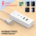 4 Ports USB Fast Charging Charger Type C Wall Charger For iPhone Samsung Xiaomi Huawei Phone Charger EU/US/UK Plug Power Adapter. 