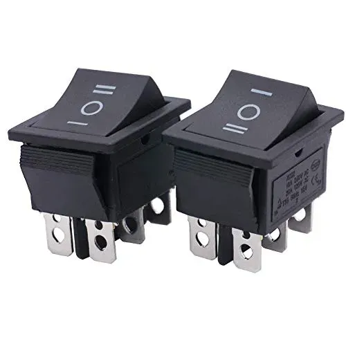 6 Pin Switch AC 250V/16A 125V/20A ON/Off/ON DPDT 6 Pin Latching Rocker ...