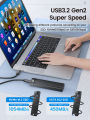 ORICO M.2 NVMe SSD Enclosure 10Gbps USB 3.2 Gen2 Case Box Simple Design Tool-free Support UASP for NVMe SATA SSD Gamers. 
