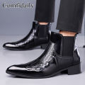 Men's Chelsea Boots British Style Fashion Trend Comfortable Anti-slip Leather Boots Personalized Style-MC181.