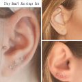 2pcs Tiny Surgical Stainless Steel 2mm Small CZ Dot Ball Flat Screw Back Stud Earrings Ear Piercing Hoop Jewelry Set. 
