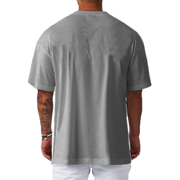 Oversized%20Loose%20Men's%20Casual%20Sport%20T-Shirt%20Gym%20Bodybuilding%20Fitness%20Short%20Sleeve%20Shirt%20Summer%20Mesh%20Quick%20Dry%20Breathable%20Clothing%20-%20Image%202