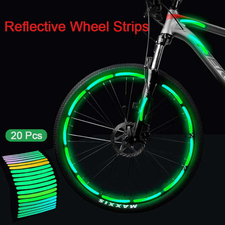 20Pcs Bicycle Reflective Wheel Stickers Car Reflective rim tape ...
