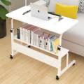 Double Layer Laptop Table Height Adjustable Movable Laptop Desk With Storage Shelf Lazy Sofa Corner Lift Computer Desk Table 2 Layers. 