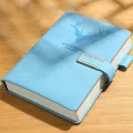200pages A5 Leather Notebook with Leather Notebook Cover, Personalized Soft Cover and Bookmark, Perfect for Business, Meeting. 