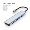 7 In 1 Type C Usb Hub Seven In One Type C 4k 30hz Usb Splitter Supports All Type C Channel Computers To Usb Compatible With Hdmi. 