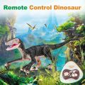 Remote Control Dinosaurs for Boys Age 4-7 8-12, Dionsaur Blue from Dinosaur World - Multifunction RC Robot Dinosaur Toys w/ 3D Eye ED Light, Roaring & Shaking Head, Tail Wagging. 