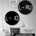 Remote Control LED Wall Clock with Dual Alarms,Calendar,Temperature and Humidity.Brightness Adjustable. 