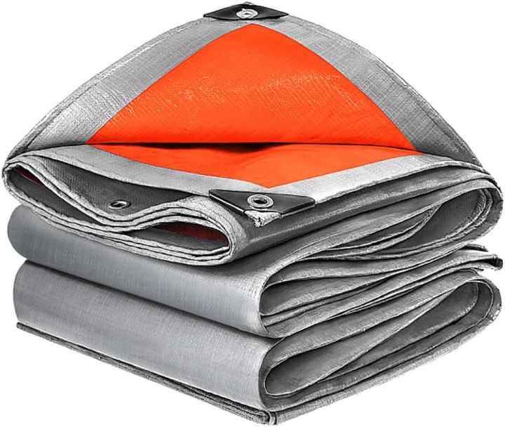 water proof tarpal double coated,high quality 100% water proof pvc tarp double coated orange/silver for shelters and outdoor useage with free 10 meter strong cotton rope  for tie the tarp