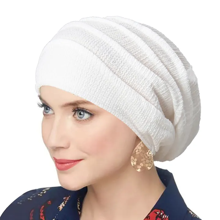 Trendy%20Crinkle%20Women's%20Solid%20Color%20Hijab%20Turban%20Soft%20Elastic%20Indian%20Bonnet%20Head%20Wrap%20Head%20Scarf%20Chemotherapy%20Cap%20-%20Image%202