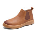 Winter Leather Men Ankle Boots with Fur High Quanlity Man Chelsea Boots Outdoor Casual Shoes No-slip High Top Male Work Shoes. 