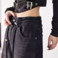 Girls Baggy Thin Wide Leg Cargo Jeans High Street Retro Female High Waist Pants Lady Casual Fashion Solid Denim Trousers. 