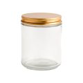 250ml Clear Candle Making Glass Jars, Golden Lid, Set of 2. 