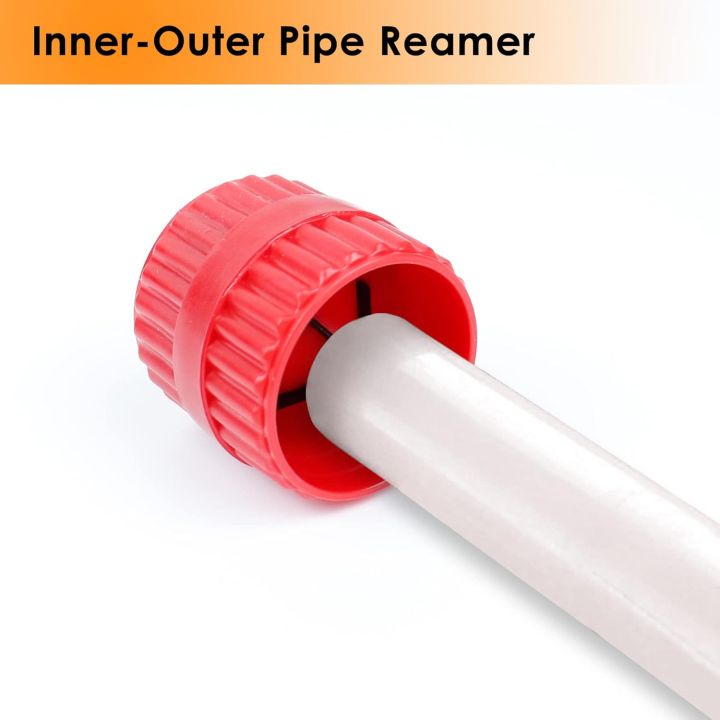 3er-Set Roter Innen-/Außen-Entgrater Für Rohre 4,8–31,8 Mm – Geeignet Für Kupfer, PVC, PPR, Aluminium & Messing