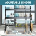 Dish Drying Rack Over Sink Display Adjustable Width Stand Drainer Drying Rack 2 Tier Over Sink Plate Dish Drainer Kitchen Counter Storage Organizer Cutlery Utensil Chopping Board Holder. 