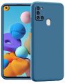 Soft matte liquid silicone case for Samsung Galaxy A21s. 