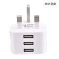 3 Pin UK Plug 3 AMP USB Adapter Wall Charger Home Charging for Phones Universal Phone Adapter Socket. 