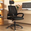 Ergonomic Home Office Chair, Mid-Century Modern Leather Chair, Mid Back Swivel Rolling Executive Chair with Armrest Wheels, Comfy Task Computer Desk Chair (Brown, Suede Leather). 